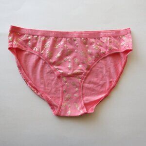 NWT Victoria’s Secret Salmon Gold Keys Motif Brief Panties Size L